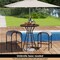 Outdoor Bar Table with Umbrella Hole, Footrest and Metal Base